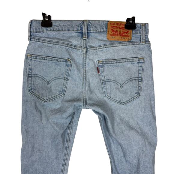Levi's 512 Jeans Mens 29x29 Blue Denim Stretch Low-Rise Slim Taper Fit Zip Fly - Picture 10 of 15